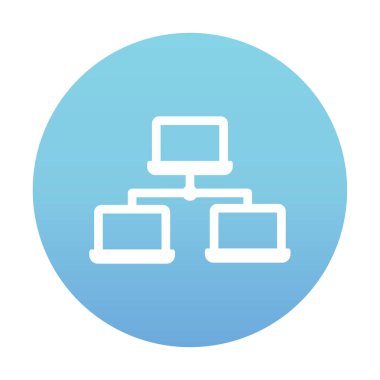 dizüstü bilgisayar ağı simgesi, vektör illüstrasyonu 