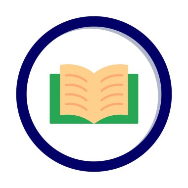 Basit düz web Açık Kitap simgesi tasarımı