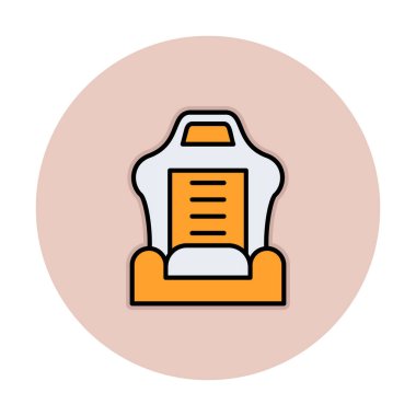 araba koltuğu simgesi, vektör illüstrasyonu 