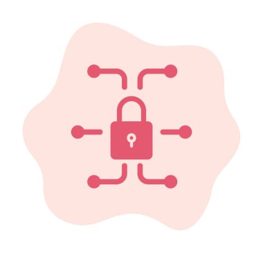 Ağ güvenlik simgesi, vektör çizim 