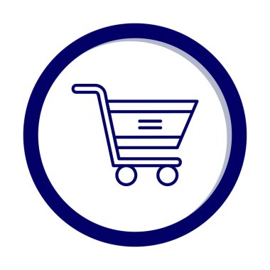  Alışveriş arabası simgesi, vektör çizimi basit tasarım