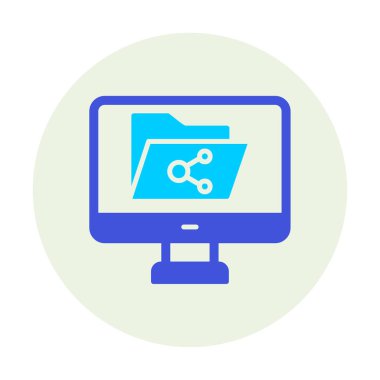 Basit Dosya Paylaşımı simgesi, vektör illüstrasyonu