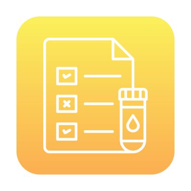 Tıbbi Test Raporu ikon vektör illüstrasyonu 