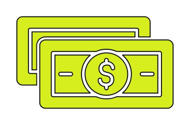 Dolar para çizgisi simgesi, vektör illüstrasyonu