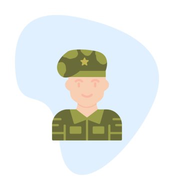 asker web simgesi, vektör illüstrasyonu 