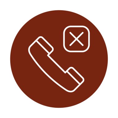 düz basit arama telefonu Reddedilmiş simge vektör illüstrasyonu 