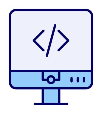 Kodlama. Web simgesi basit illüstrasyon                  