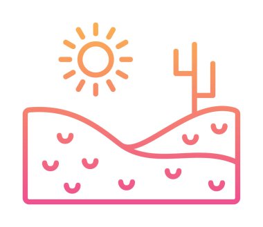 Çöl manzarası ikonu vektör illüstrasyon tasarımı