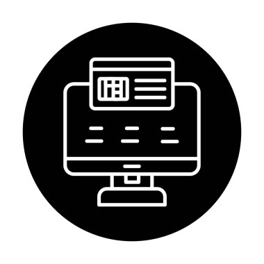 Basit Çevrimiçi Ödeme simgesi, vektör illüstrasyonu