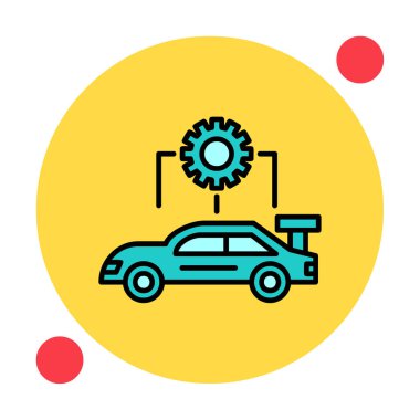 Araba servisi ikon vektör çizimi. Otomobil Yapılandırması             