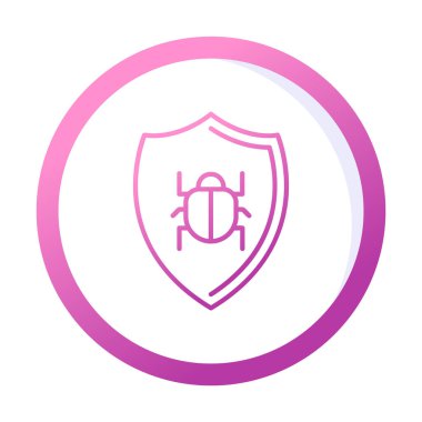 Antivirüs kalkan koruma simgesi vektör illüstrasyonu 