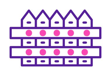 çit web simgesi, vektör çizim 