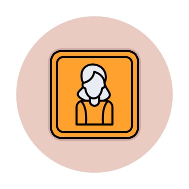 kadın avatar simgesi vektör illüstrasyonu