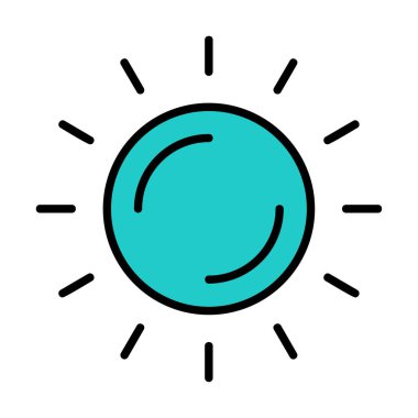 Güneş düz simge vektör çizim