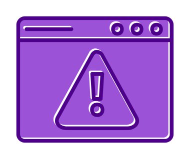 Basit Web Uyarı simgesi, vektör illüstrasyonu