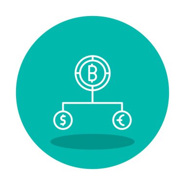 Para birimi yapısını bitcoin, dolar ve avro sembolleriyle böl 