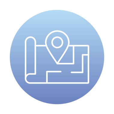 Konum iğnesi, vektör illüstrasyonlu harita simgesi