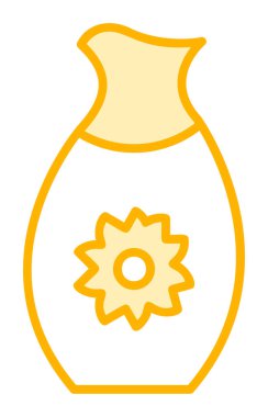 Vektör illüstrasyonu, sakeli kavanoz ikonu, Japon geleneksel alkol içeceği. 