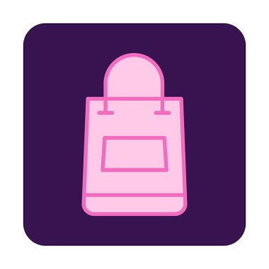 Alışveriş poşeti simgesi, vektör illüstrasyonu basit tasarım