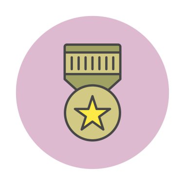 Basit Askeri Rozet simgesi, vektör illüstrasyonu