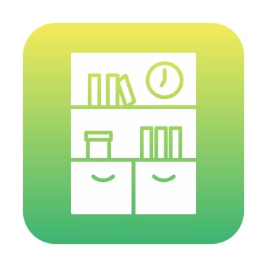 kitaplık düz simge, vektör illüstrasyonu 