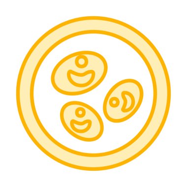 Bakteri petri kabı ve bakteri vektör simgesi 