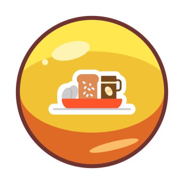 Gıda yassı simgesinin vektör illüstrasyonu