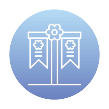 Festival bayrak simgesi, vektör illüstrasyonu