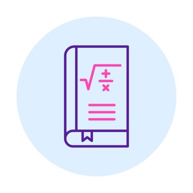 Matematik kitabı. Web simgesi basit illüstrasyon                         