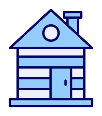 ahşap ev simgesi, vektör illüstrasyonu