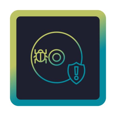 Cd Virüs simgesinin vektör çizimi 