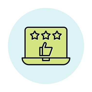 Geri besleme vektörü glifin düz simgesi. İyi İnceleme konsepti                    