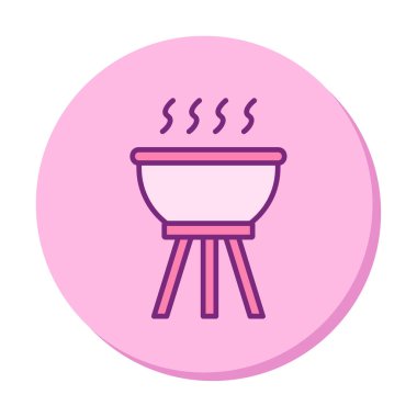 Barbekü. Web simgesi basit illüstrasyon                  