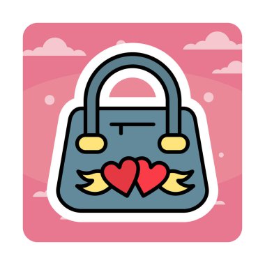 Basit el çantası simgesi, vektör illüstrasyonu