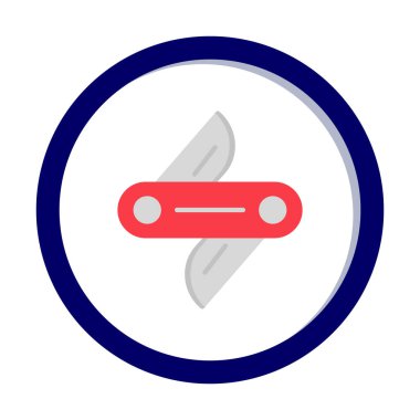 İsviçre bıçak ikonu vektörü beyaz arkaplanda izole edildi 