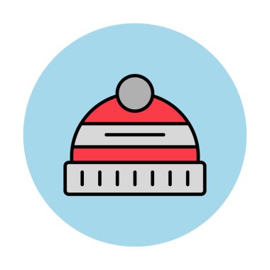 Kış Şapkası simgesinin vektör illüstrasyonu