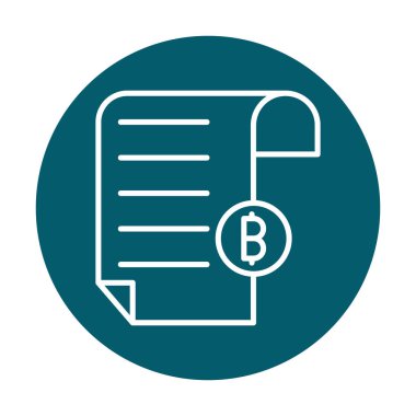 Bitcoin imzalı fatura simgesinin vektör illüstrasyonu 