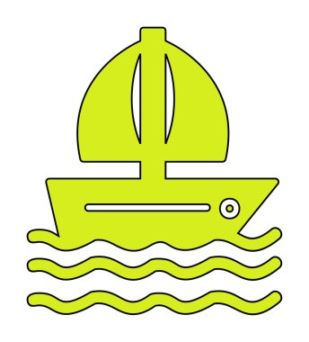 Basit düz yelkenli simgesi çizimi 