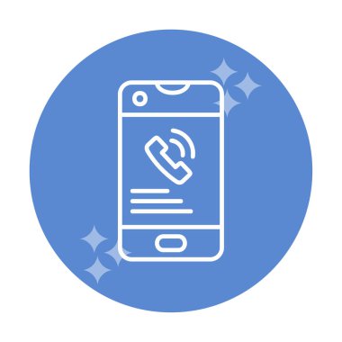 Basit telefon arama simgesi, vektör tasarımı