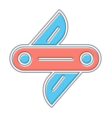 İsviçre bıçak ikonu vektörü beyaz arkaplanda izole edildi 