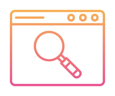 Basit Tarayıcı Arama simgesi, vektör illüstrasyonu