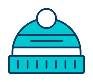 Kış Şapkası simgesinin vektör illüstrasyonu