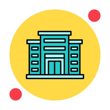 Alışveriş merkezi simgesi. Alışveriş merkezi oluşturma simgesi, vektör illüstrasyonu 