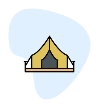kamp çadırı ikonu vektör illüstrasyonu