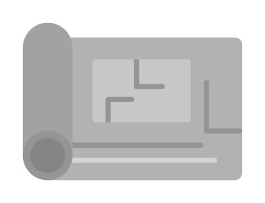 harita düz simgesi, vektör illüstrasyonu