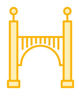 köprü düz simgesi, vektör illüstrasyon tasarımı 