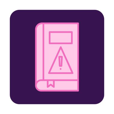 kitap uyarısı ünlem işareti vektör düz renk simgesi ile