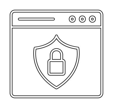 Basit Web Güvenlik simgesi, vektör illüstrasyonu