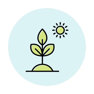 Biyoloji Bitki ana hatları simgesi beyaz arkaplanda izole edildi