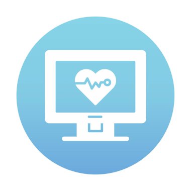 Kalp atışı simgesi, vektör illüstrasyonu, sağlık bilgileri 